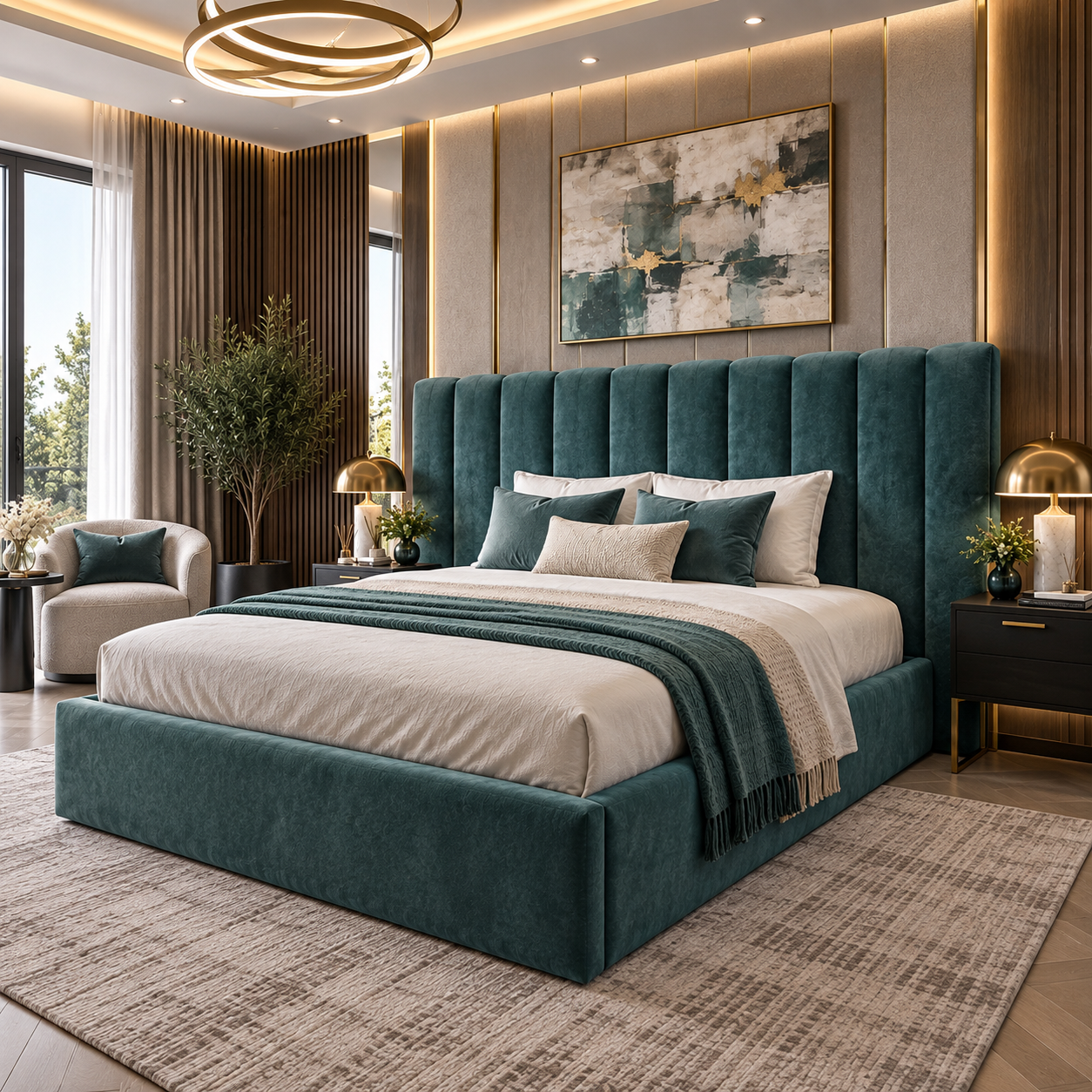 Rabbora Teddy Duke Slatted Wide Headboard Bed