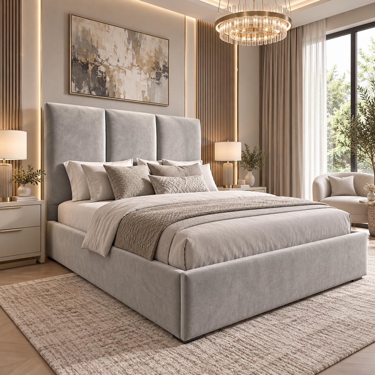 Rabbora Avon Slatted Triple Panel Bed