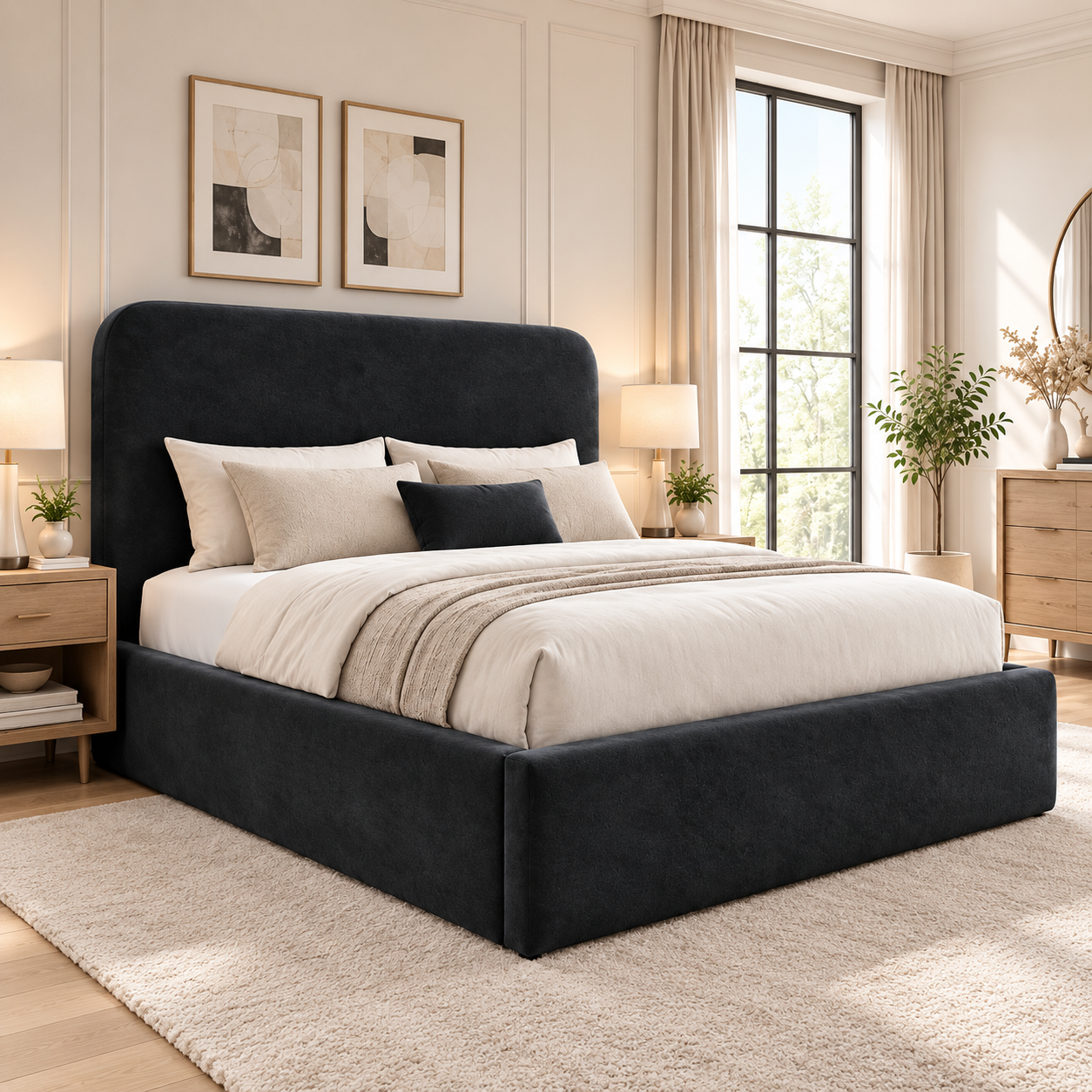 Rabbora Hawaii Cream Slatted Ottoman Bed
